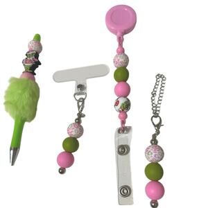 Scrooge pen charm 4 Piece Set Ink pen, badge holder, cell phone & cup handle NWT
